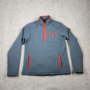 Moosejaw Mountaineering Mens M Sweatshirt Sweater Pullover 1/4 Zip Quilted Snap